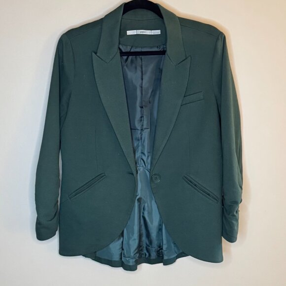 Gibson Knit Riding Jacket with Peaked Lapel and Peplum Back - Picture 6 of 8